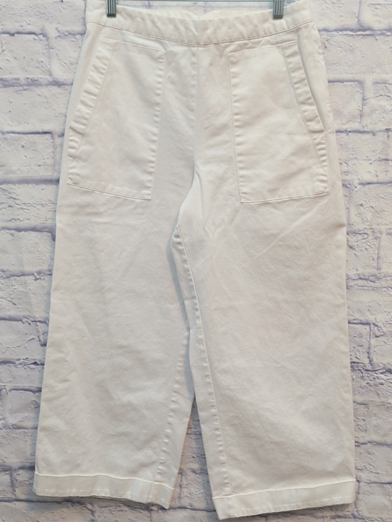 Prologue Pants - Prologue White Wide-Leg Cropped Chinos with Front Patch Pockets - Size 12